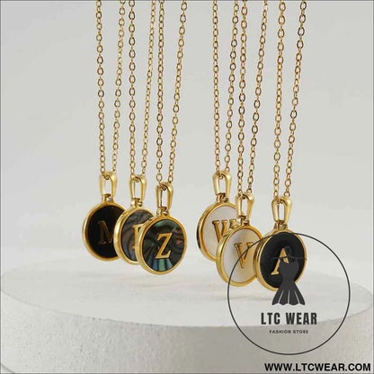 Natural Shell Initial Necklace Collection