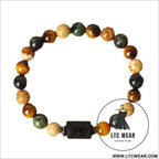 Natural stone beaded tiger eye picture stone bracelet zodiac bracelet