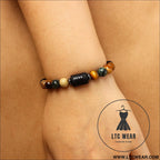 Natural stone beaded tiger eye picture stone bracelet zodiac bracelet