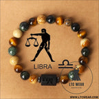 Natural stone beaded tiger eye picture stone bracelet zodiac bracelet