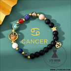 Natural stone beaded tiger eye picture stone bracelet zodiac bracelet - cancer