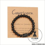 Natural stone beaded tiger eye picture stone bracelet zodiac bracelet - capricorn (with card)