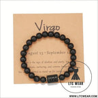 Natural stone beaded tiger eye picture stone bracelet zodiac bracelet - virgo (with card)