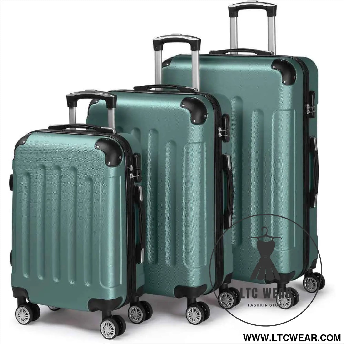 Navy Blue 3Piece Hardshell Rolling Luggage Set