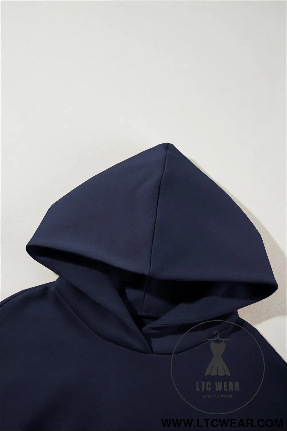 Navy blue solid exposed seams hoodie and joggers activewear set - activewear sets
