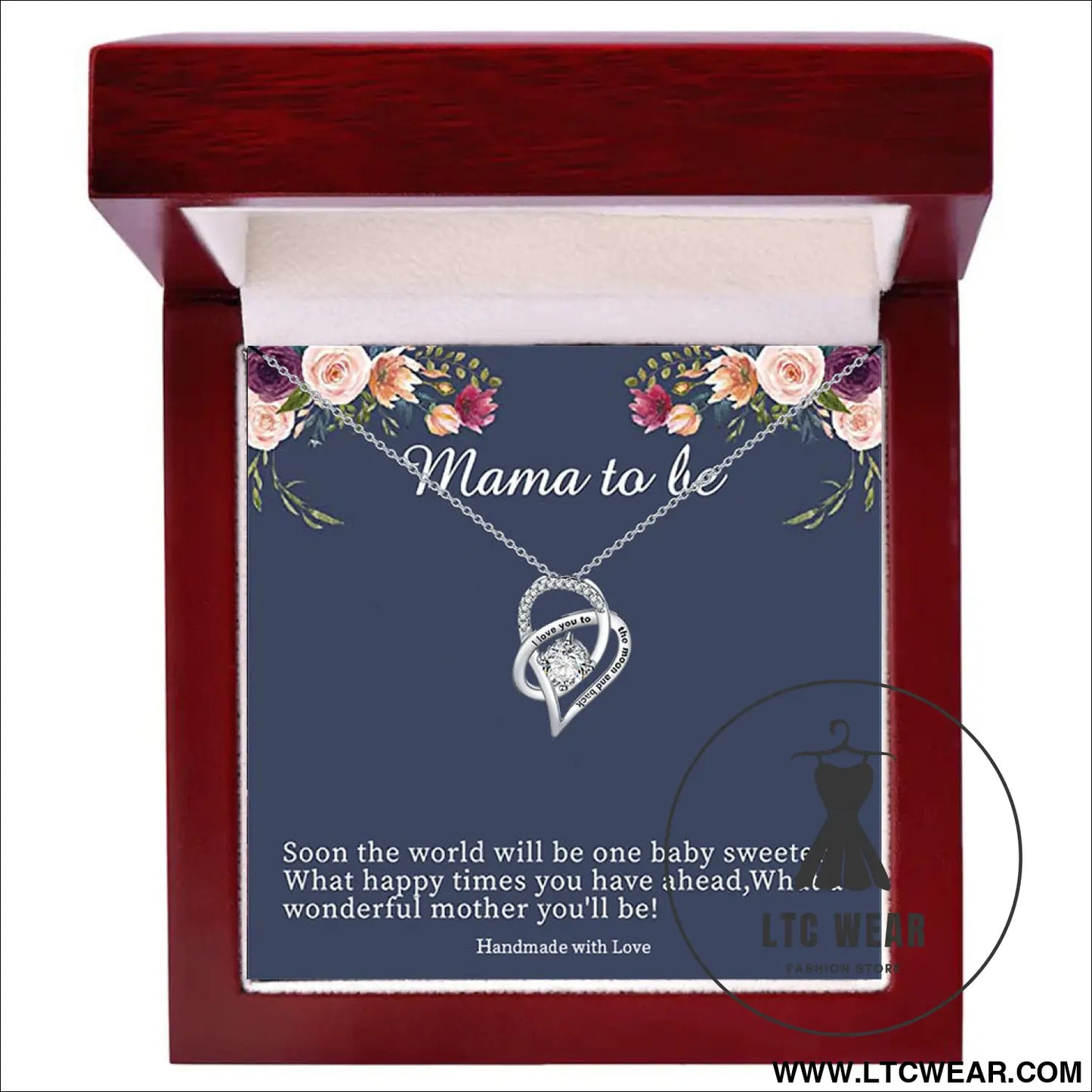 Necklace lamp box mother’s day gift - necklace + b card light box