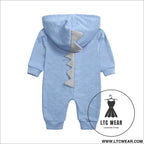 New baby dinosaur hooded cotton jumpsuit for men and women baby long-sleeved romper baby jumpsuit
