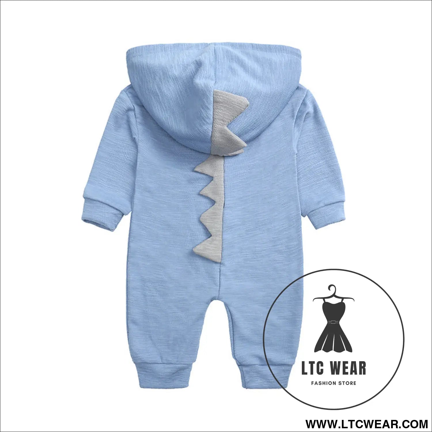 New baby dinosaur hooded cotton jumpsuit for men and women baby long-sleeved romper baby jumpsuit