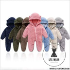 New baby open bag handbag feet flannel autumn winter one-piece crawling suit