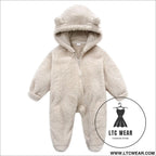 New baby open bag handbag feet flannel autumn winter one-piece crawling suit