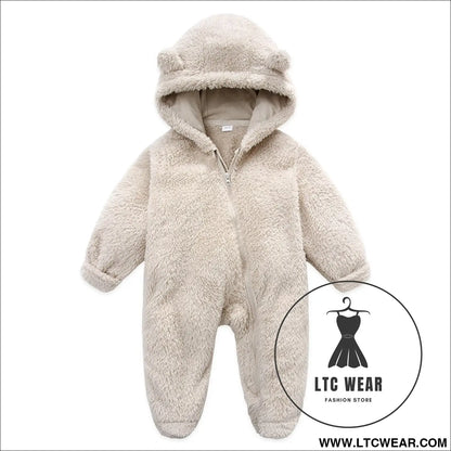 New baby open bag handbag feet flannel autumn winter one-piece crawling suit