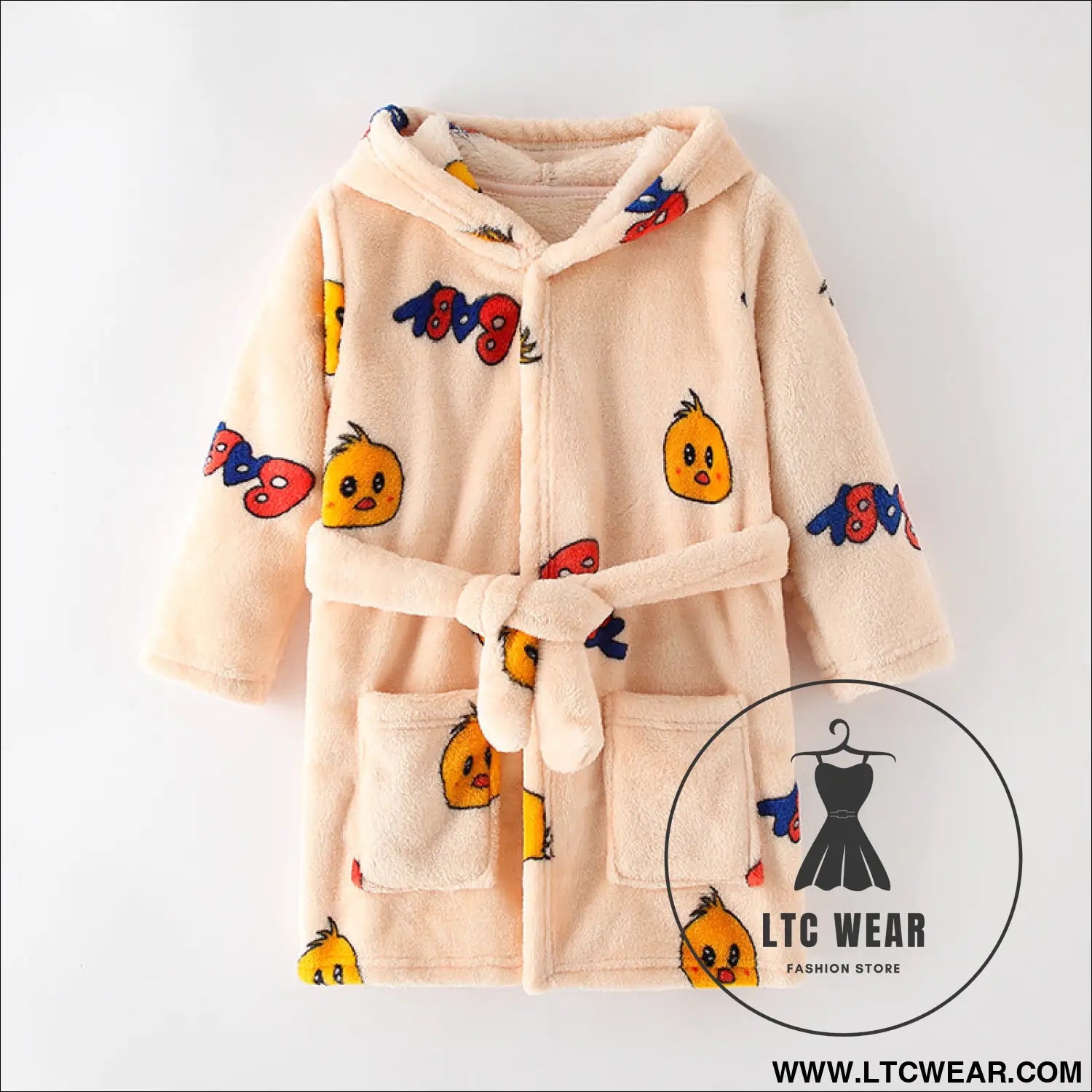 New children’s clothing home clothes male and female baby bathrobe cartoon flannel hooded children’s nightgown