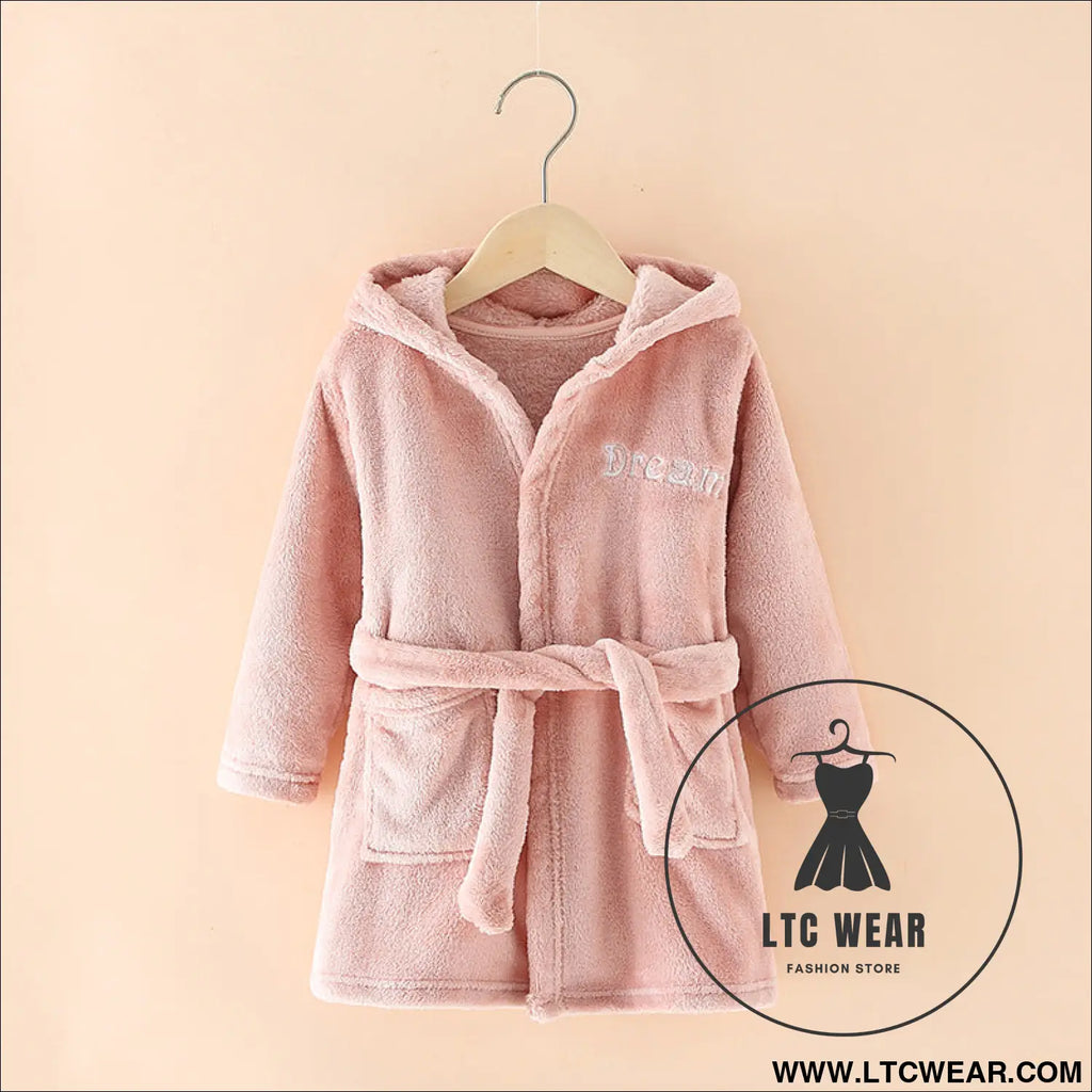 New children’s clothing home clothes male and female baby bathrobe cartoon flannel hooded children’s nightgown