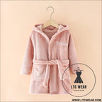New children’s clothing home clothes male and female baby bathrobe cartoon flannel hooded children’s nightgown