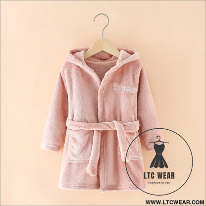 New children’s clothing home clothes male and female baby bathrobe cartoon flannel hooded children’s nightgown