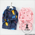 New children’s clothing home clothes male and female baby bathrobe cartoon flannel hooded children’s nightgown
