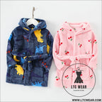 New children’s clothing home clothes male and female baby bathrobe cartoon flannel hooded children’s nightgown