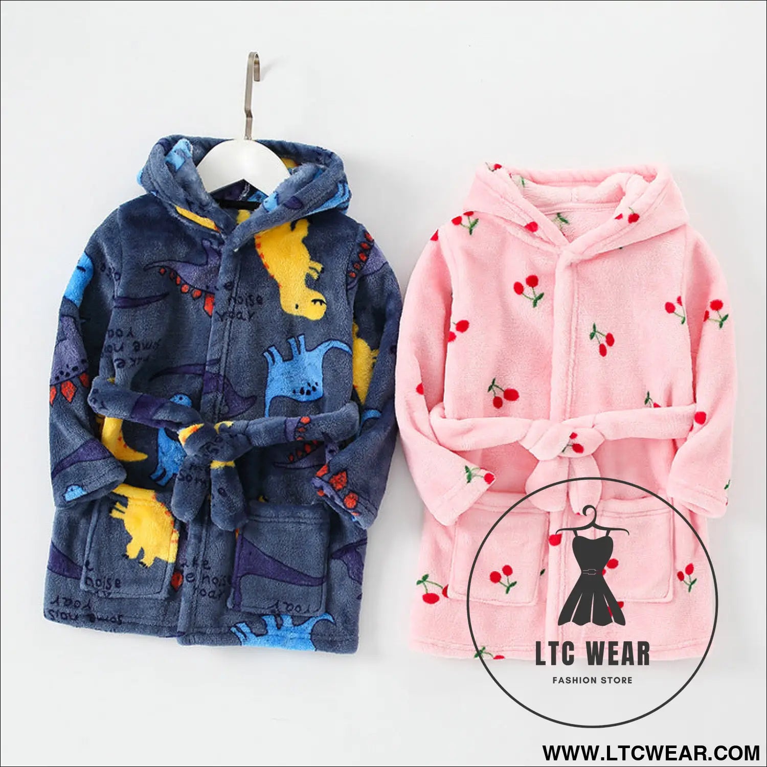 New children’s clothing home clothes male and female baby bathrobe cartoon flannel hooded children’s nightgown