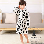 New children’s clothing home clothes male and female baby bathrobe cartoon flannel hooded children’s nightgown - great