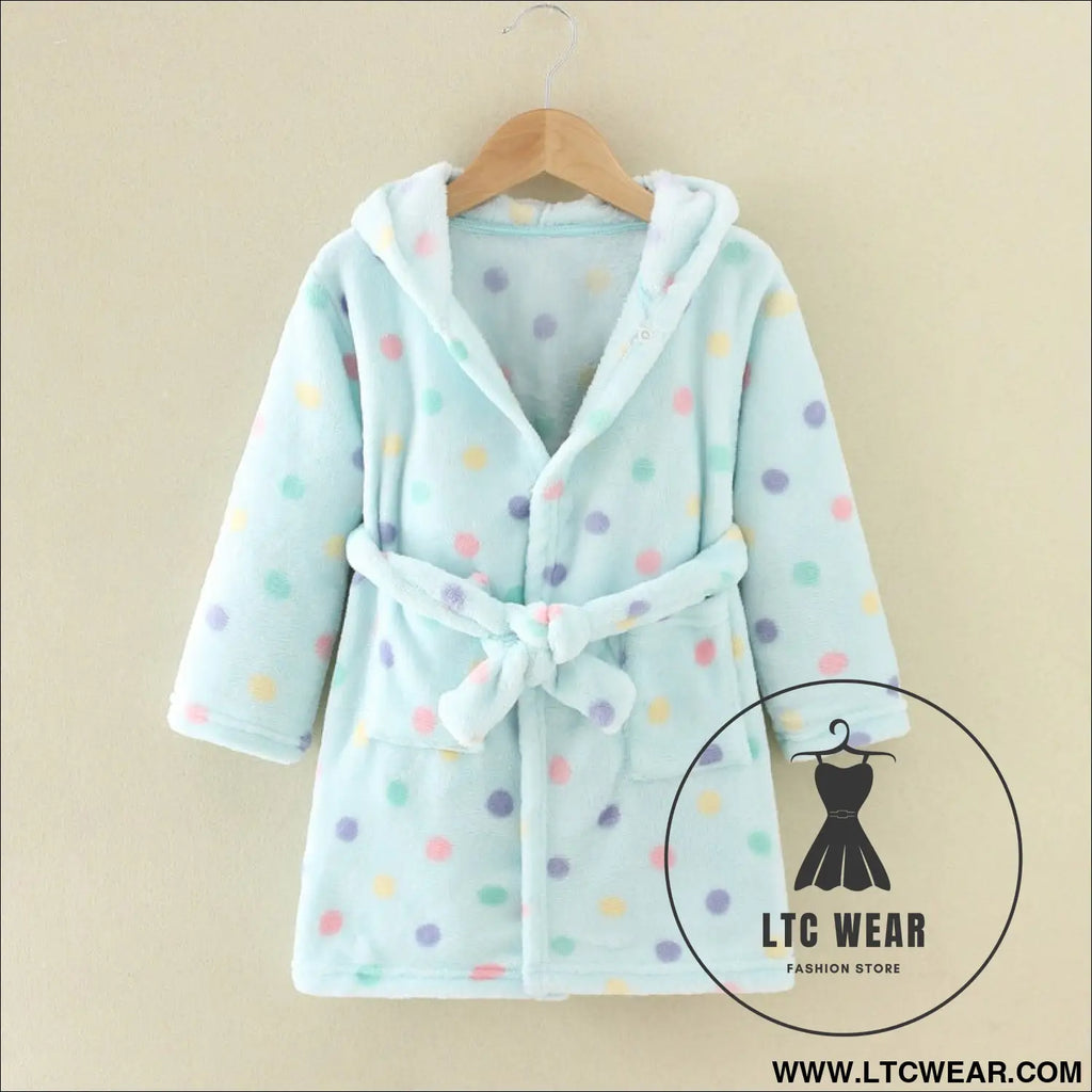 New children’s clothing home clothes male and female baby bathrobe cartoon flannel hooded children’s nightgown