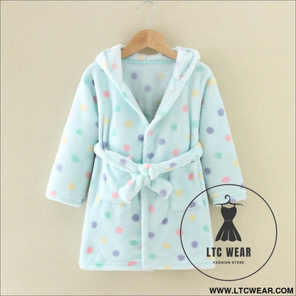 New children’s clothing home clothes male and female baby bathrobe cartoon flannel hooded children’s nightgown