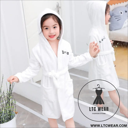 New children’s clothing home clothes male and female baby bathrobe cartoon flannel hooded children’s nightgown