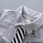 New style two-piece set of stylish spring clothing for small and medium-sized boys men’s baby shirt dress children’s