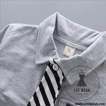 New style two-piece set of stylish spring clothing for small and medium-sized boys men’s baby shirt dress children’s