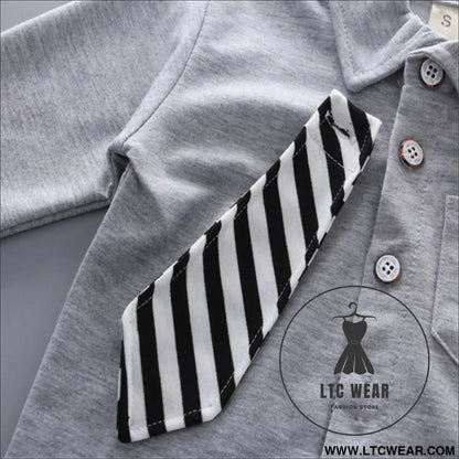 New style two-piece set of stylish spring clothing for small and medium-sized boys men’s baby shirt dress children’s