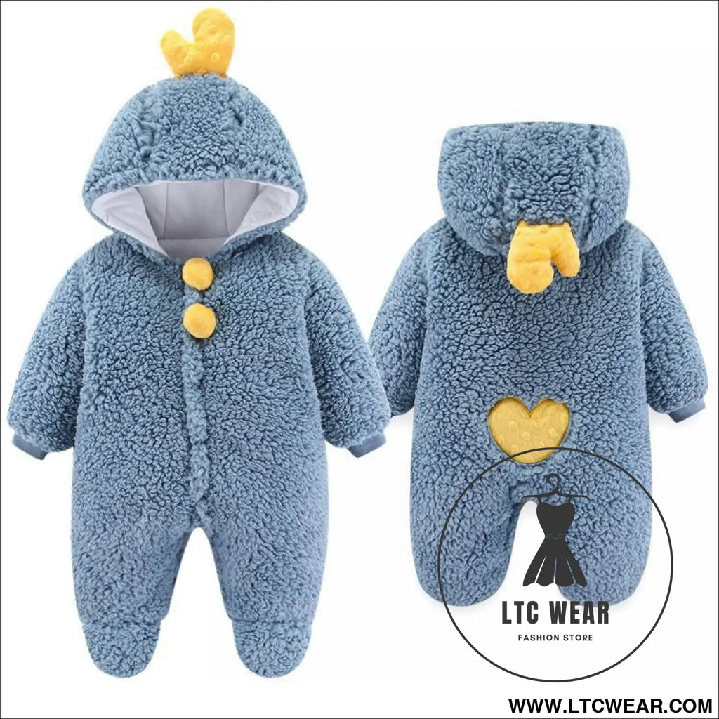 Newborn baby clothes onesie autumn and winter suit netflix thickened warm baby out holding clothes winter - love heart