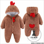 Newborn baby clothes onesie autumn and winter suit netflix thickened warm baby out holding clothes winter - love heart