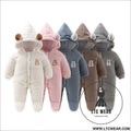 Newborn baby clothes onesie autumn and winter suit netflix thickened warm baby out holding clothes winter