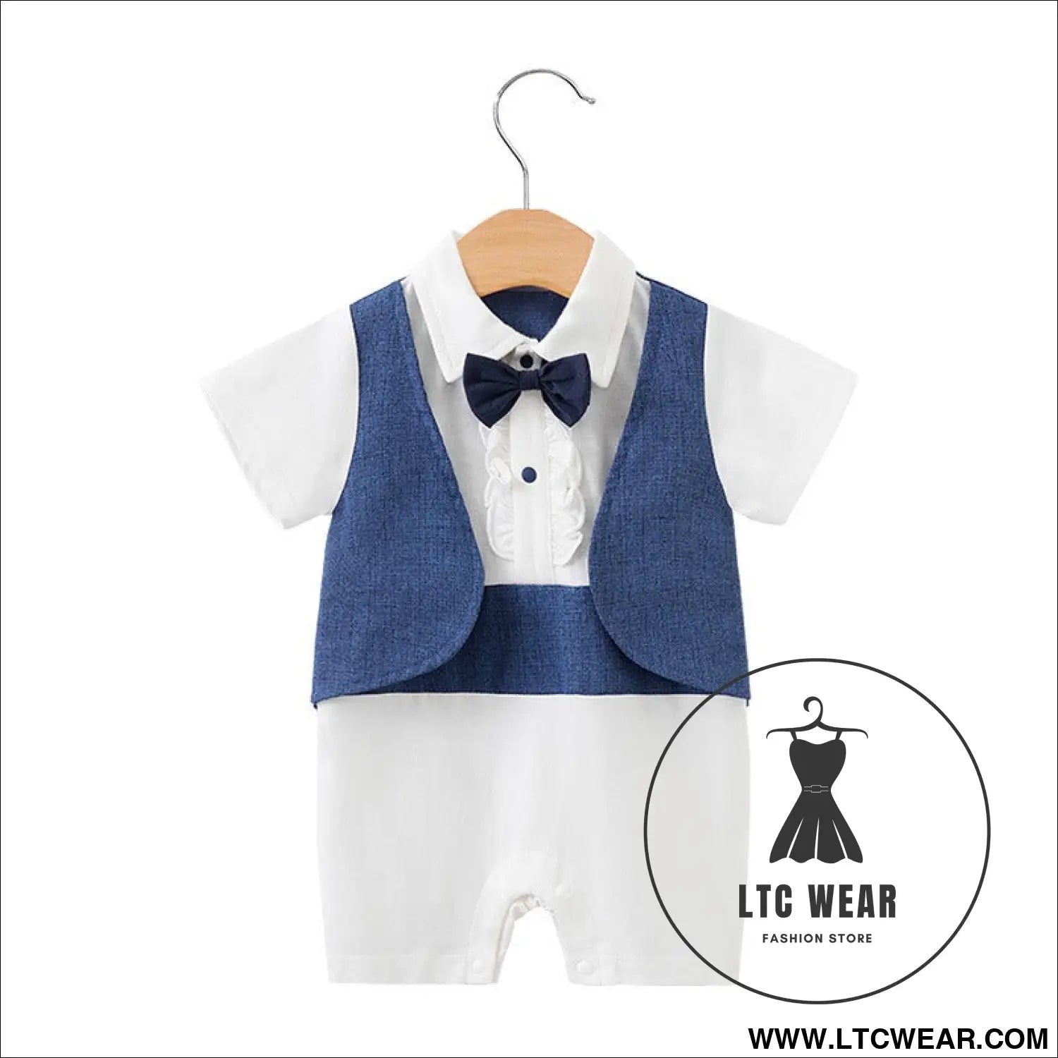 Newborn baby jumpsuit british style short sleeved male baby gentleman one year old dress baby jumpsuit - lt223zf006d