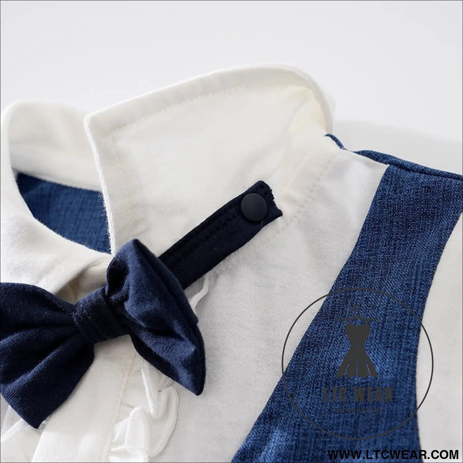 Newborn baby jumpsuit british style short sleeved male baby gentleman one year old dress baby jumpsuit