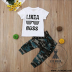 Newborn infant toddler baby boy clothes set kids boys cute short sleeve t-shirt top + pants outfits clothing set