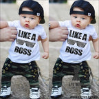 Newborn infant toddler baby boy clothes set kids boys cute short sleeve t-shirt top + pants outfits clothing set