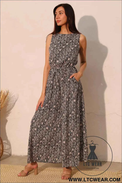 Night Meadow Sleeveless Bubble Jumpsuit