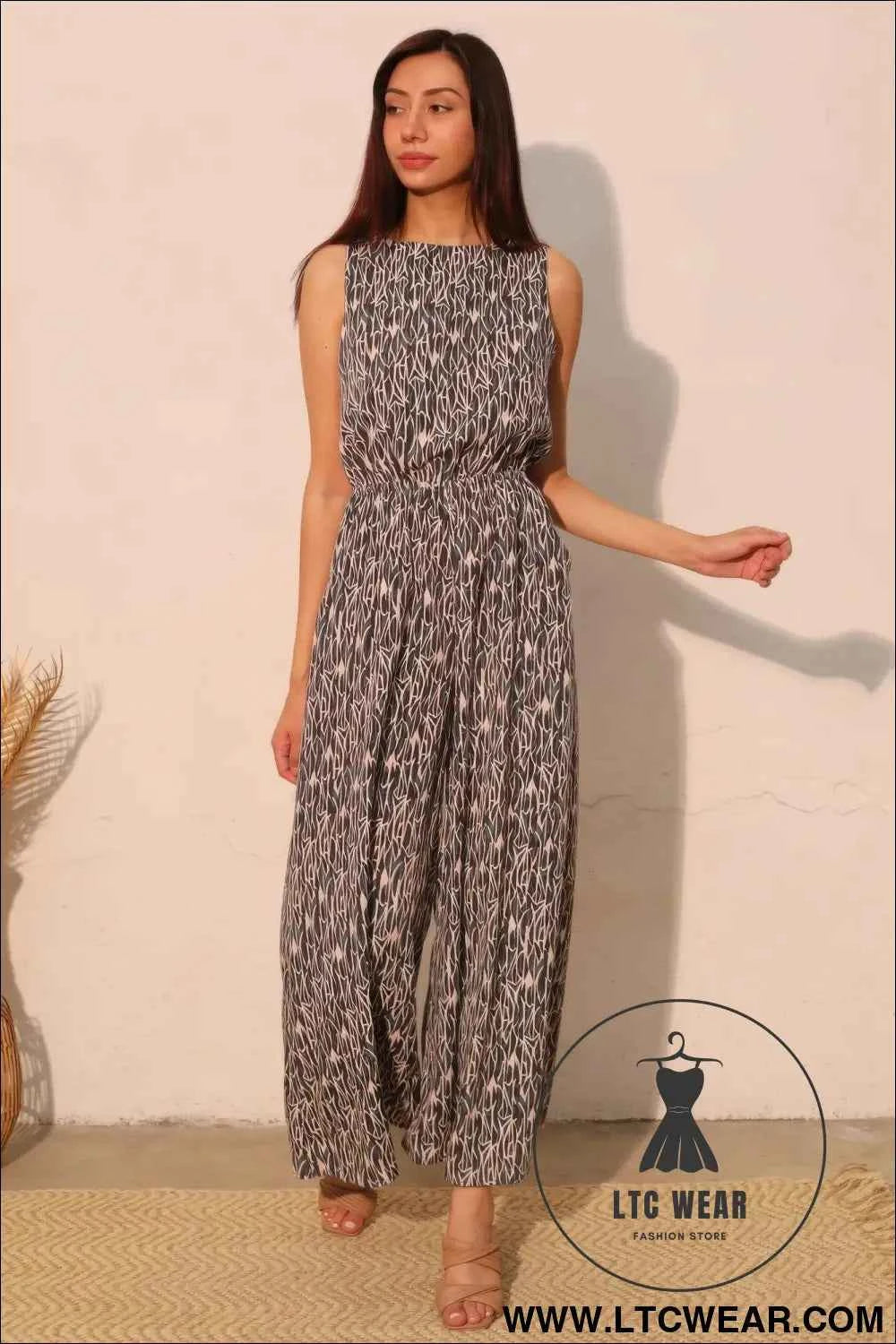 Night Meadow Sleeveless Bubble Jumpsuit