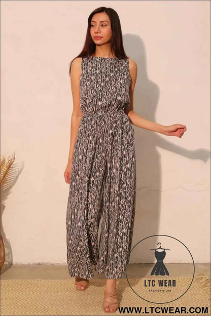 Night Meadow Sleeveless Bubble Jumpsuit