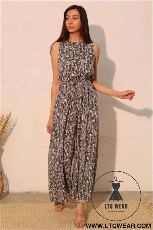Night Meadow Sleeveless Bubble Jumpsuit