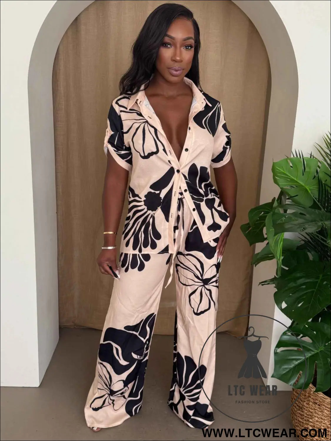 Noir Bloom Pants Set