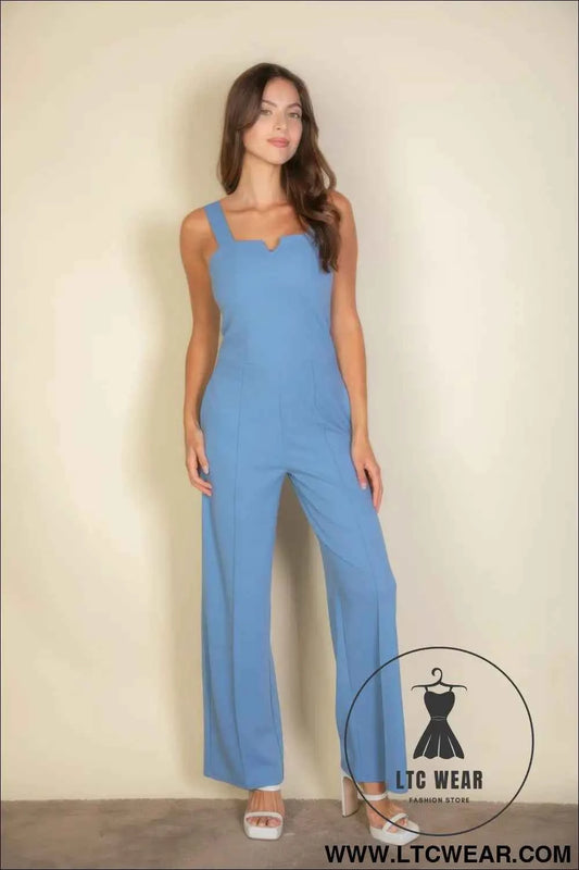 Notched Neck Cami Jumpsuit