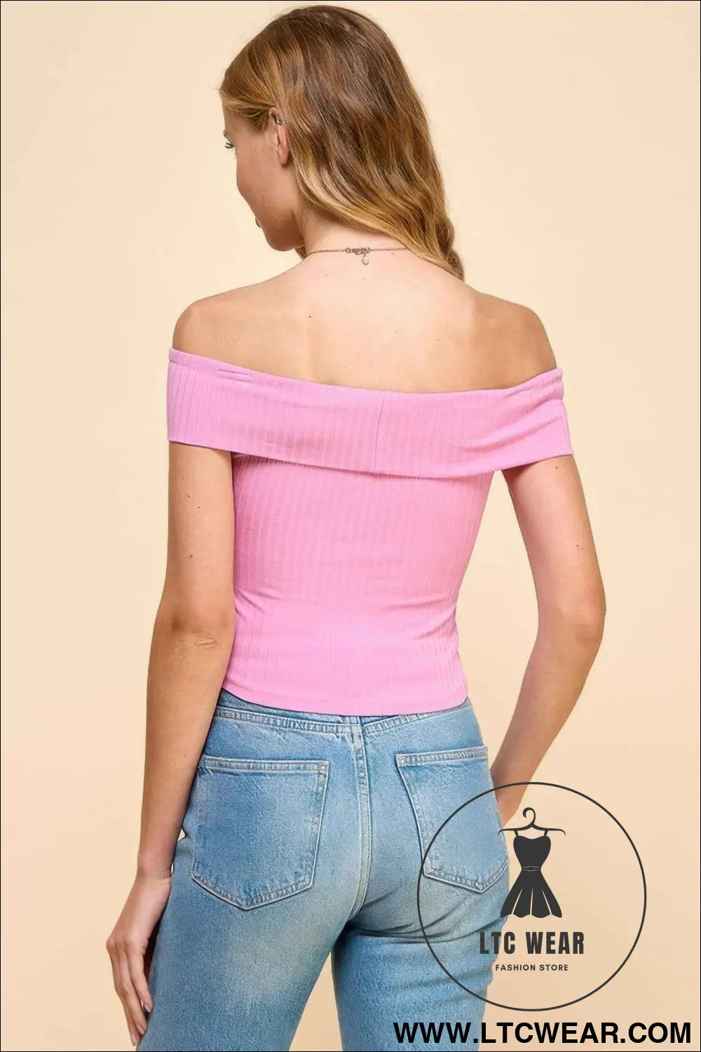 Off Shoulder Ribbed Top