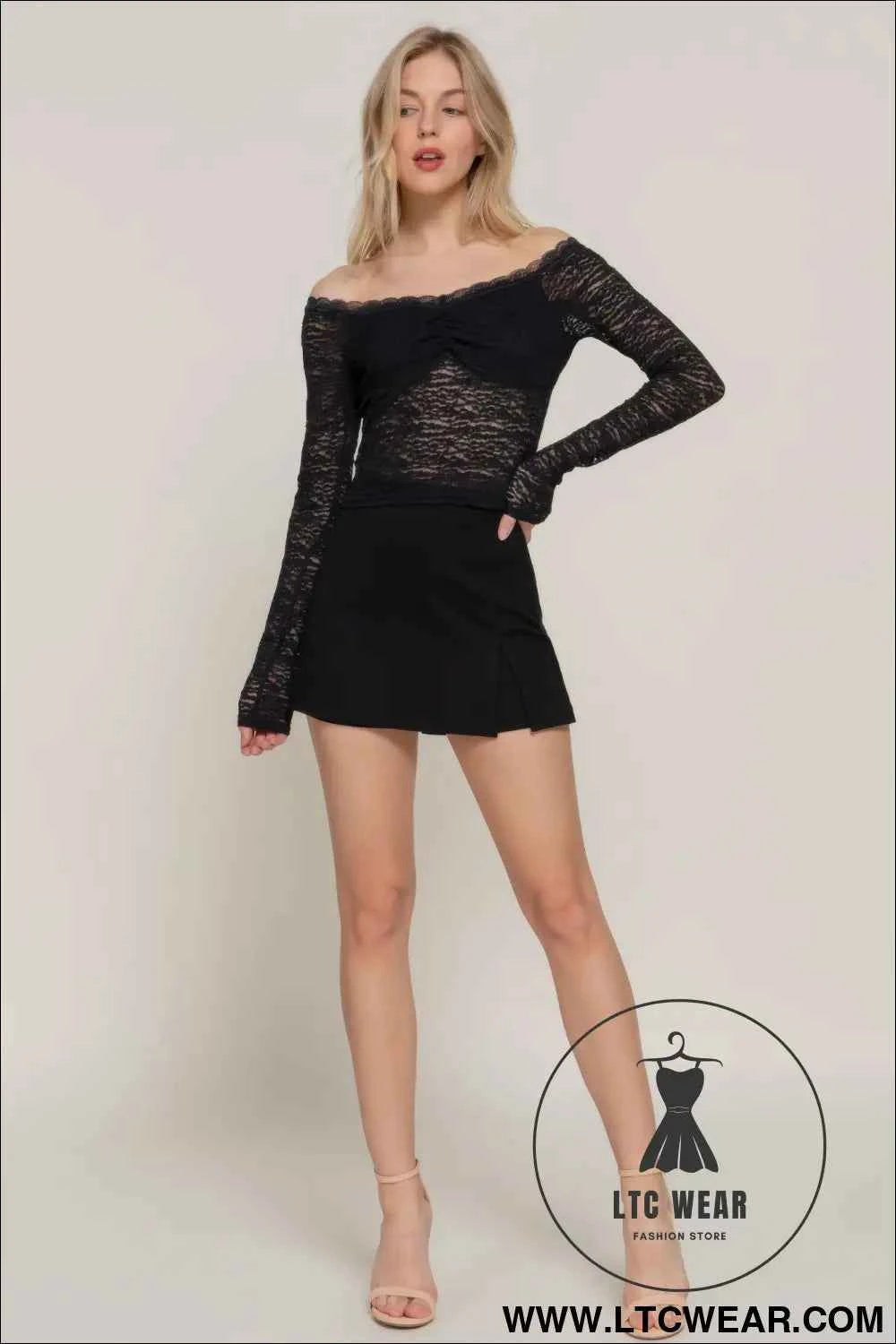 Off The Shoulder Stretch Lace Top
