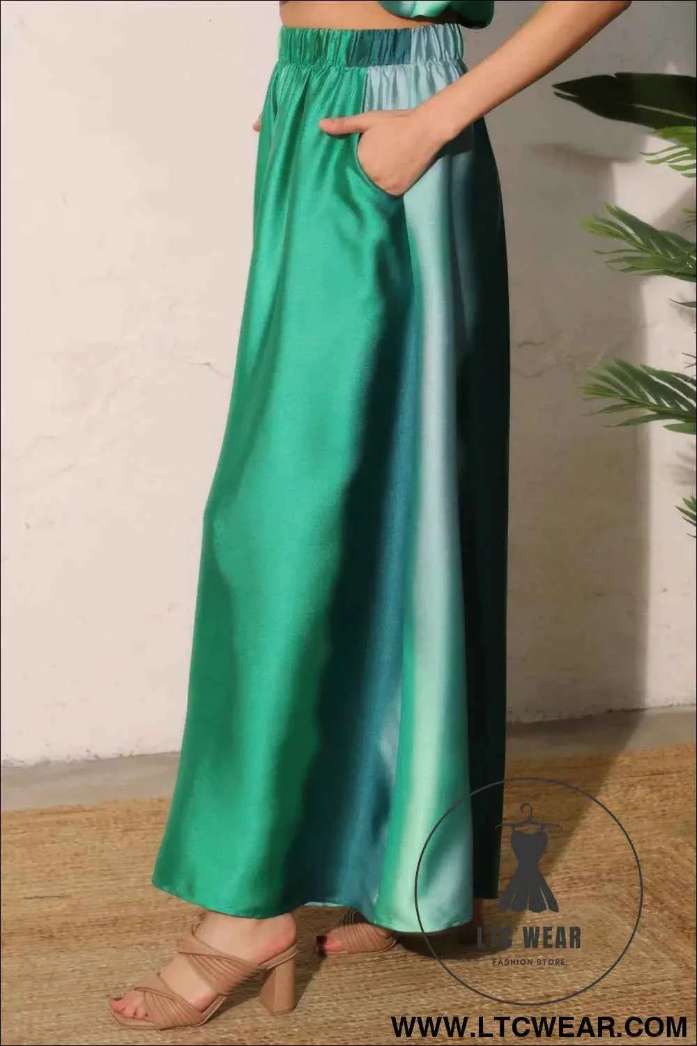 Ombre Satin Extra Wide Legs Pants