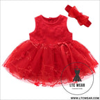 One year old baby girl summer dress baby skirt summer one year old baby girl clothes birthday dress girls dress - red