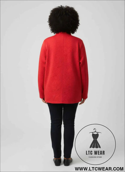 Onque Casual Plus Size Textured Jacket