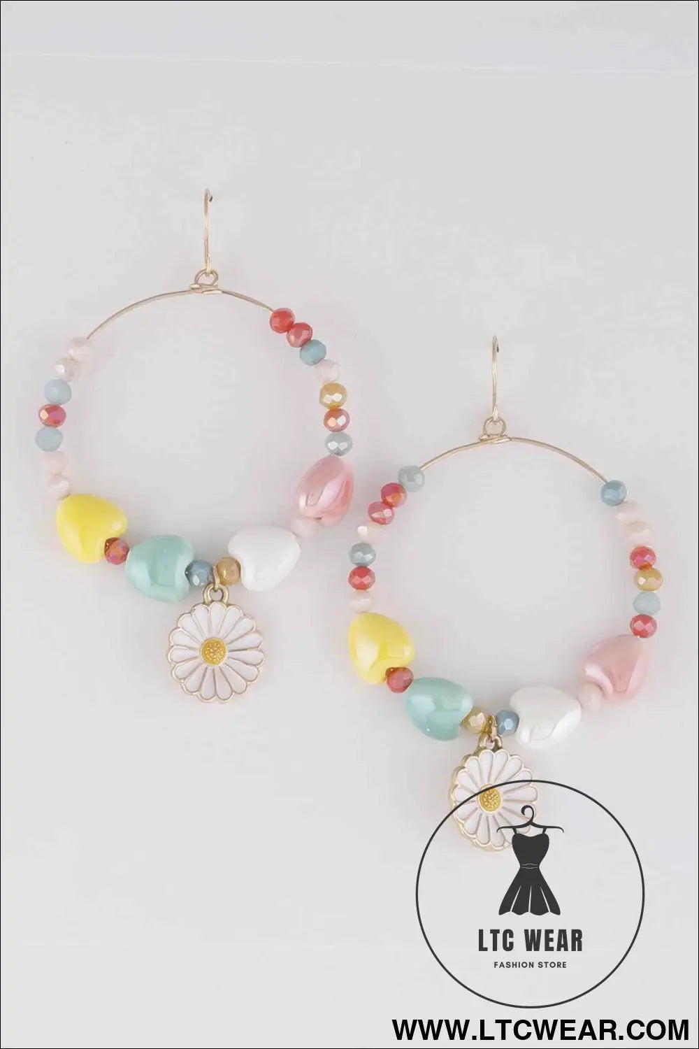 Open Beaded Flower Earrings