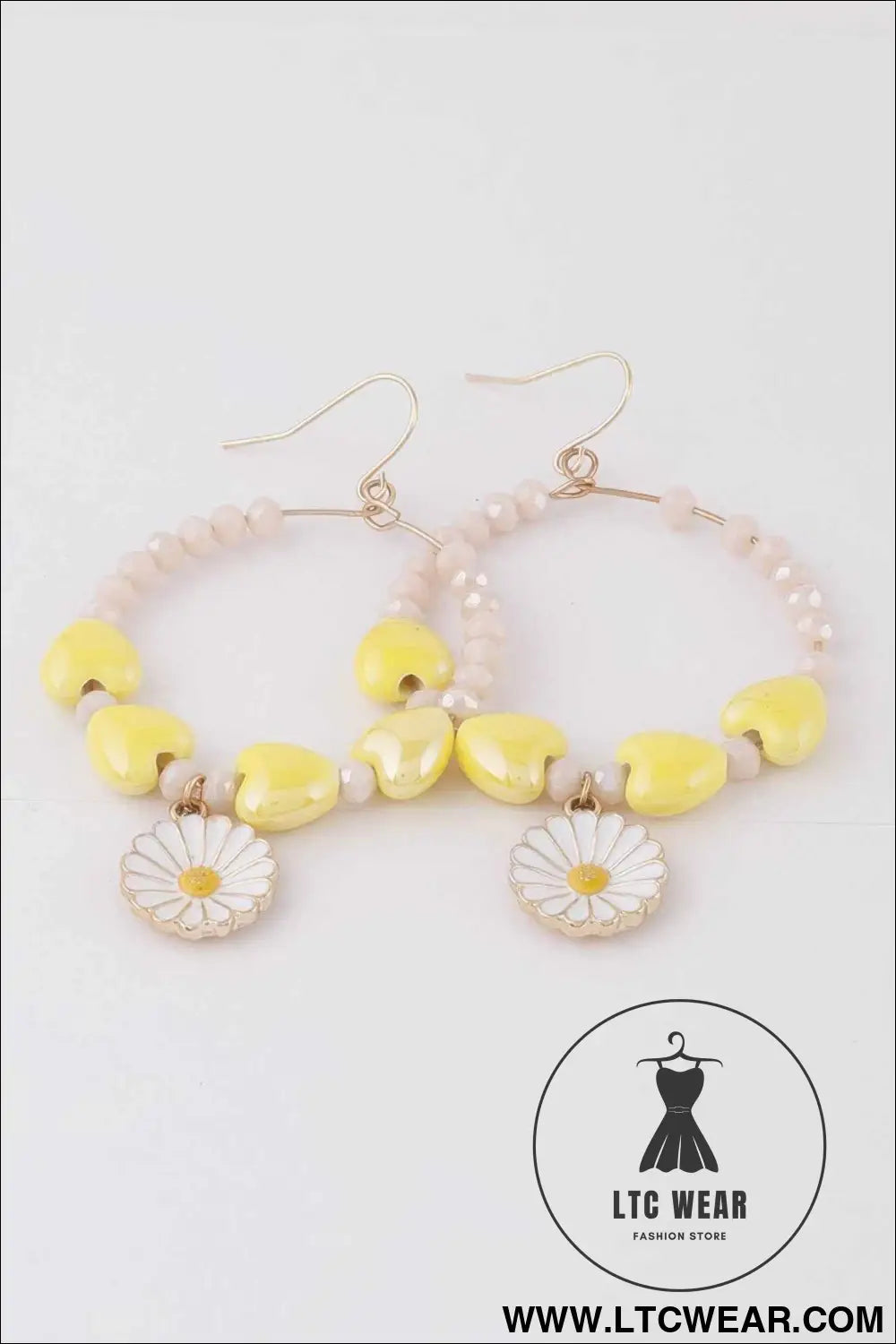Open Beaded Flower Earrings