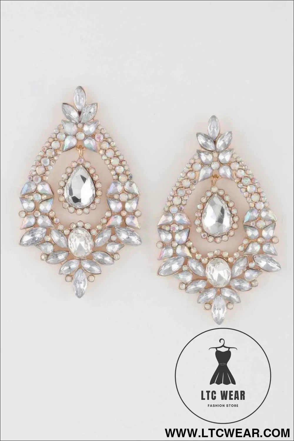 Open Crystal Drop Earrings
